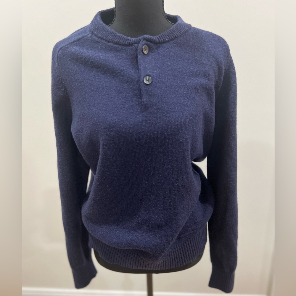 J. Crew Navy Blue Lambswool Women's Sweater Large